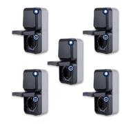 REV AquaStorm - Juego de 5 enchufes con interruptor de luz, para ambientes húmedos, IP55, vertical, 230 V, 16 A, antracita