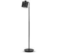 REV Lámpara de pie con pantalla de tela de terciopelo, diseño moderno, fácil de montar, ideal para oficina, dormitorio y sala de estar, casquillo E27, color negro