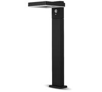 REV Lámpara solar cuadrada para exteriores, luz de camino de aluminio, con sensor de movimiento y sensor crepuscular, 5 W, 230 lm, 4000 K, IP44, batería Li-io 2200 mAh intercambiable