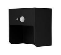 REV LUMUS 110 - Lámpara solar con detector de movimiento, lámpara de pared, iluminación LED de jardín, 60 lm, batería de 2200 mAh, IP65, color negro