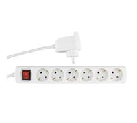 Rev multiple socket outlet white 6+1-fold 2m powersplit + switch marca