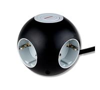 Rev PowerGlobe - Enchufe de Pared (Redondo, con Interruptor, 1,4 m, 3500 W), Color Negro y Gris