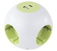 Rev powerglobe - regleta de 4 enchufes con 2 puertos usb (tipo a y c),