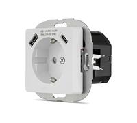 REV Serie de interruptores NOVA - Enchufe USB combinado (USB A y C), color blanco
