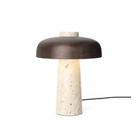 Audo Copenhagen Lámpara de mesa Reverse 30 cm Travertino-latón bronceado
