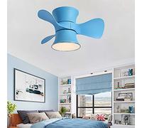 Reversible Lamparas Ventilador De Techo Infantil Dormitorio LED Regulable Ventilador Techo Con Luz Y Mando Pequeño Silencioso Moderno Sala Ventilador Techo Con Luz Y Temporizador,Azul