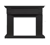 Revestimiento de marco de madera mdf para chimeneas caldera de color negro intenso para inserción eléctrica caminetto-vulcano o quemador existente. diseño clásico e intemporal. dimensiones