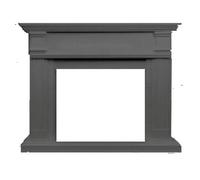 Revestimiento de marco de madera mdf para chimeneas caldera gris para inserto eléctrico caminetto-vulcano o quemador existente. diseño clásico e intemporal. dimensiones