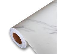 Revestimiento de Vinilo Autoadhesivo Profesional para Pared, Puertas, Muebles, Cocina y Baños - Mármol Blanco Beta Fina - Sin Obra - Alta Resistencia - KM1514 - Envío desde España - 124 x 300 cm