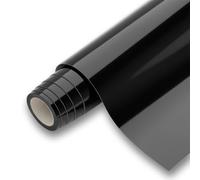 Revestimiento de Vinilo Autoadhesivo Profesional para Pared, Puertas, Muebles, Cocina y Baños - Negro Alto Brillo KST1801 - Sin Obra - Alta Resistencia - Envío desde España - 124 x 200 cm