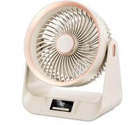 RevolutionLine - Mini ventilador portátil recargable con batería 3600 mAh | Ventilador pequeño de mesa o pared, silencioso, con pantalla digital | 5 velocidades, temporizador e inclinación ajustable