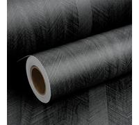 ReWallpaper Vinilo Adhesivo Pared Efecto Madera Papel Autoadhesivo para Muebles Negro Grueso Revestimiento Encimera Cocina Lavable 40CMx3M Vinilos Decorativos para Muebles De Madera