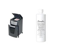 Rexel 2020300XEU - Destructora Automática Optimum 300X, Corte Partículas P-4, 300 Hojas, Papelera 60L, Tarjetas de Crédito, Grapas y Clips, + Lubricante para el Mantenimiento de destructora, 473 ml