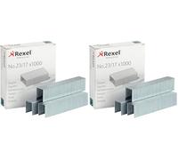 Rexel 2101052 - Caja 1000 grapas 23/17 galvanizadas (Paquete de 2)