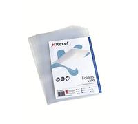 Rexel 21674090 - Pack de 100 funda uñero piel naranja A4, 22,1 cm x 31,2 cm x 2,5 cm, transparente
