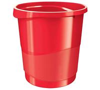 Rexel Choices 2115618 - Cubo de basura, plástico, capacidad de 14 litros, color rojo