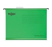 Rexel Classic 2115591 - Archivador de suspensión reforzado para archivadores (base en V de 15 mm, cartón 100% reciclado, 25 unidades), color verde
