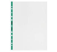 Rexel Copy King 2115705 - Fundas perforadas A4 con lomo verde, cristal transparente, caja fuerte para copias, paquete de 25 unidades