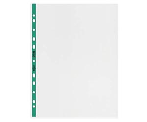 Rexel Copy King 2115705 - Fundas perforadas A4 con lomo verde, cristal transparente, caja fuerte para copias, paquete de 25 unidades