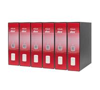 Rexel D26111 Dox 1 - Archivador de palanca formato A4, 6 unidades, color rojo