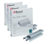Rexel - Grapas n.º 23/6 (1000 unidades) (Paquete de 3)