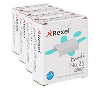 Rexel - Grapas nº 25 de 4 mm, caja de 5000 unidades (Paquete de 4)