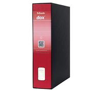 Rexel Leitz D26211 - Archivador de Palanca DOX con Caja Folio (28,5X35 cm) Color Negro, Rojo