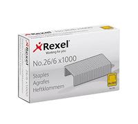 Rexel No.56 (26/6) grapas, grapa hasta 20 hojas, tamaño estándar para grapadoras y alicates de escritorio Caja de 20 x 1000 (20.000) grapas, (2115727)