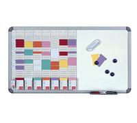 Rexel Nobo Kit Planificador de Pared para Tarjetas T con Pizarra Magnética, 8 Columnas y 24 Ranuras Tamaño 2, Incluye Tarjetas T, Tarjetas de Índice, Rotuladores para Pizarra, Imanes y Borrador, 2951400