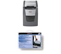 Rexel Optimum Autofeed Destructora de Papel de Alimentación Automática y Corte en Partículas P4, 100 Hojas, Papelera Extraíble de 34 litros + Pack de 12 láminas lubricantes para destructora de Papel