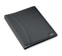 Rexel Soft Touch - Carpeta protectora para documentos, piel sintética, formato A4, incluye 36 folios, color negro