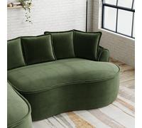 REXO Sofá modular en forma de L de chenilla nube verde con asiento profundo, chaise longue extra grande, incluye cojín, ideal para sala de estar