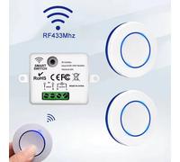 RF 433MHz inalámbrico 10A receptor de relé Control remoto interruptor de luz 220V 110V Mini botón redondo interruptor de Panel de pared para lámpara LED 1 Remote