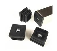 RGOEMHJ Tapones roscados M8 for Extremos de Tubos Cuadrados, Insertos plástico, Deslizador Muebles, inserción Pata Silla Negra for Mesa, 4 Uds Adecuado para Muebles y mesas(4pcs 25x50mm-M8)