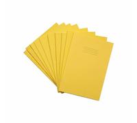 Rhino - Cuaderno (A4, 32 páginas, mitad blanco y mitad rayas, 10 unidades), color amarillo