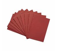 Rhino - Cuaderno (A4, 32 páginas, mitad blanco y mitad rayas, 10 unidades), color rojo