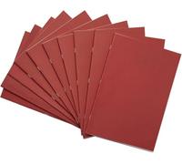 Rhino Cuaderno de ejercicios de papelería, tamaño A4, 48 páginas, 12 mm, a rayas, rojo, recursos de aprendizaje, libros escolares, paquete de 10