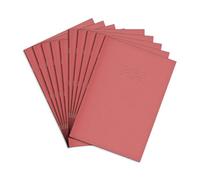 Rhino Cuaderno de ejercicios de papelería, tamaño A4, 64 páginas, 15 mm, a rayas, recursos de aprendizaje, libros escolares, rosa