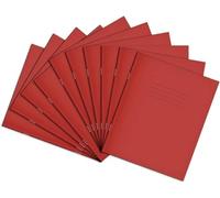 Rhino - Cuaderno de rayas (A4, 48 páginas, 10 unidades, 200 x 165 mm), color rojo