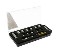 Rhino - Llaves de trinquete de 60 dientes - Caja de llave de trinquete para bujes pasantes + 10 bujes descortados (pasantes) - Cromo vanadio - Cuadrado 3/8" - Bujes de 10 a 19 mm