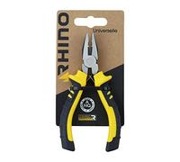 RHINO - Mini alicate universal de 115 mm de alto desmultiplicación, fabricado en acero de alta calidad, corte e invernadero, longitud 115 mm, mango ergonómico bimaterial, garantía de por vida