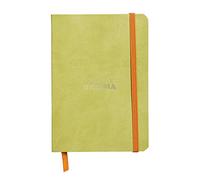 RHODIA 117306C - Carnet Souple Anis - A6 - Ligné - 144 pages - Papier Clairefontaine Ivoire 90 g/m² - Marque-Page, Fermeture Élastique - Couverture Simili Cuir - Collection Rhodiarama