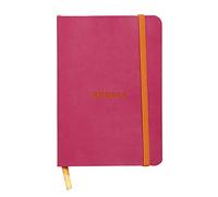 RHODIA 117312C - Carnet Souple Framboise - A6 - Ligné - 144 pages - Papier Clairefontaine Ivoire 90 g/m² - Marque-Page, Fermeture Élastique - Couverture Simili Cuir - Collection Rhodiarama