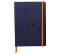 Rhodia 117378C - Cuaderno flexible A5 (14,8 x 21 cm, 160 páginas, papel Clairefontaine marfil 90 g/m2, cierre elástico, cobertura de piel sintética - rodiarama