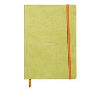 RHODIA 117406C - Carnet Souple Anis - A5 - Ligné - 160 pages - Papier Clairefontaine Ivoire 90 g/m² - Marque-Page, Fermeture Élastique - Couverture Simili Cuir - Collection Rhodiarama
