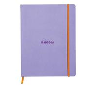 RHODIA 117509C - Cahier Souple Iris - 19x25 cm - Ligné - 160 pages - Papier Clairefontaine Ivoire 90 g/m² - Marque-Page, Fermeture Élastique - Couverture Simili Cuir - Collection Rhodiarama