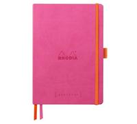RHODIA 117809C - Cuaderno flexible Bullet Journal Goalbook fucsia - A5 - Punteados Dot - 240 páginas - Papel Clairefontaine Marfil 90g - 2 Cintas, cierre elástico - Cubierta de piel sintética