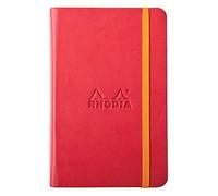 RHODIA 118633C - Carnet Rigide Coquelicot - A6 - 192 pages - Papier Clairefontaine Uni Ivoire 90 g/m² - Marque-Page, Fermeture Élastique - Couverture Simili Cuir - Collection Rhodiarama