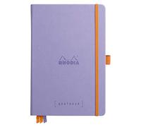 RHODIA 118779C - Cuaderno rígido Bullet Journal Goalbook Iris - A5 - Punteados Dot - 240 páginas - Papel Clairefontaine Marfil 90g - 3 Cintas, cierre elástico - Cubierta de piel sintética