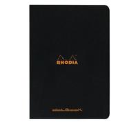 RHODIA, 119166C, Cuaderno Negro, A4, Interior: Punteado, 96 páginas, Papel Clairefontaine Blanco 80 gr/m², Tapa de cartón estucado suave y resistente, Negro